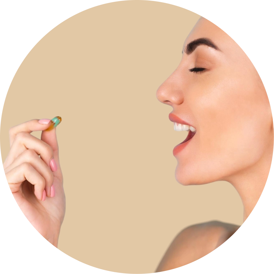 woman taking pill